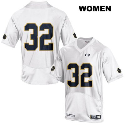 Notre Dame Fighting Irish Women's Mick Assaf #32 White Under Armour No Name Authentic Stitched College NCAA Football Jersey KZR0199LC